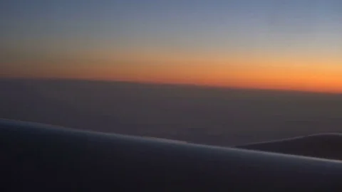 The view from the airplane window. beautiful blue sky Stock Footage 81890212