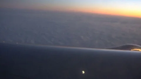 The view from the airplane window. beautiful blue sky Stock Footage 81890855