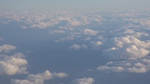 View From The Airplane Window To The Clouds Stock Footage 126992552