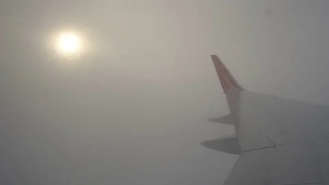 View from the airplane window. cloudy day. Stock Footage 81883713