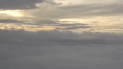 View from the airplane window. cloudy day. Stock Footage 81884645