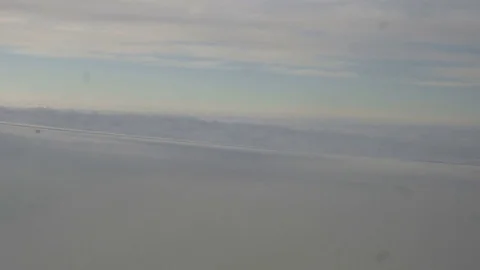 View from the airplane window. cloudy day. Stock Footage 81884888