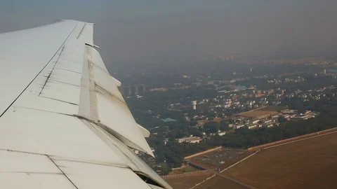 View from the airplane window in Delhi Stock Footage 111188061