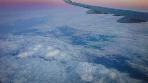 View From The Airplane Window During The Flight Foto stock