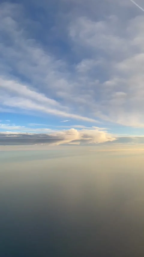 View from the airplane window to the endless horizon Stock Footage 308461234