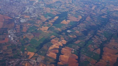 View from the airplane window. Flight over Italy Stock Footage 77336172