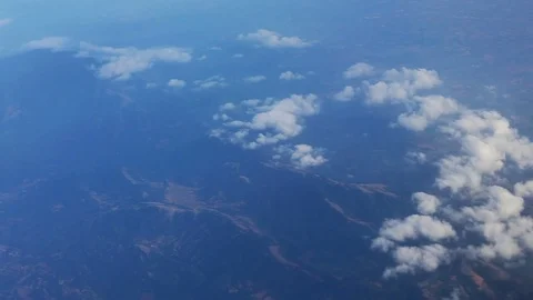 View from the airplane window. Flight over Italy Stock Footage 78350446
