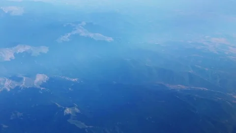 View from the airplane window. Flight over Italy Stock Footage 78353560