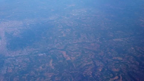 View from the airplane window. Flight over Italy Stock Footage 78430391