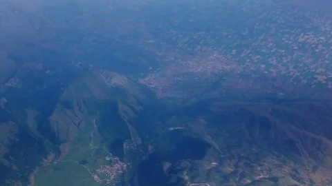 View from the airplane window. Flight over Italy Stock Footage 78626967