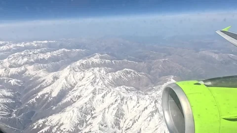The view from the airplane window. Flight over the mountains of Georgia. Stock Footage 300172881