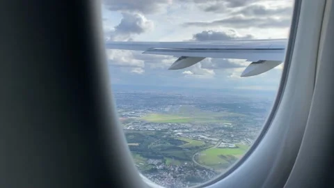 View from airplane window. Flying over France Stock Footage 161095251
