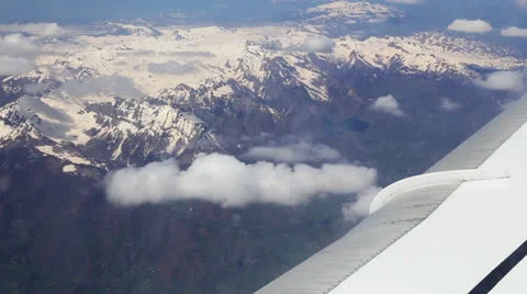 View from the airplane window Stock Footage
