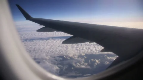 View from airplane window Stock Footage