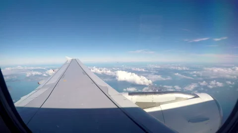 View from Airplane  Window Stock Footage 50154612