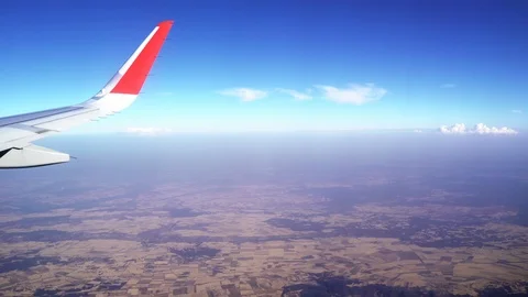 View from airplane window Stock Footage 112416323