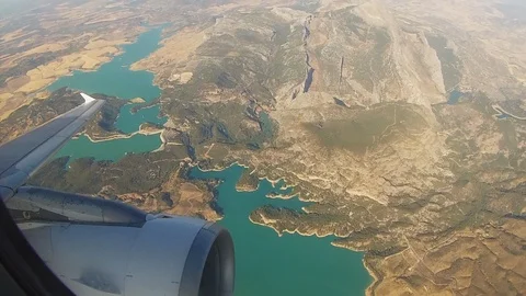 View From Airplane Window Stock Footage 124340783