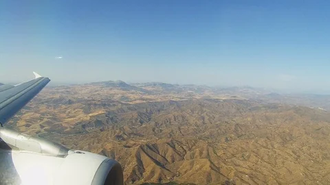 View From Airplane Window Stock Footage 124342940