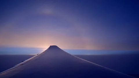 View from an airplane window Stock Footage 127949342