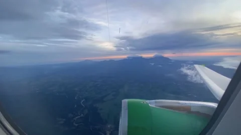 View from an airplane window Stock Footage 205011437