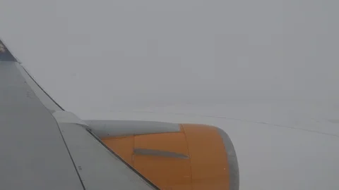 View from Airplane Window in Iceland Stock Footage 130136434
