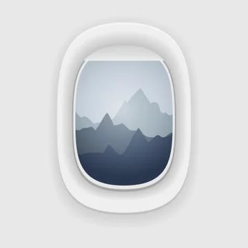 View from a airplane window Stock Illustration