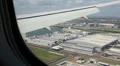View from the airplane window on the international airport in Bangkok HD Footage