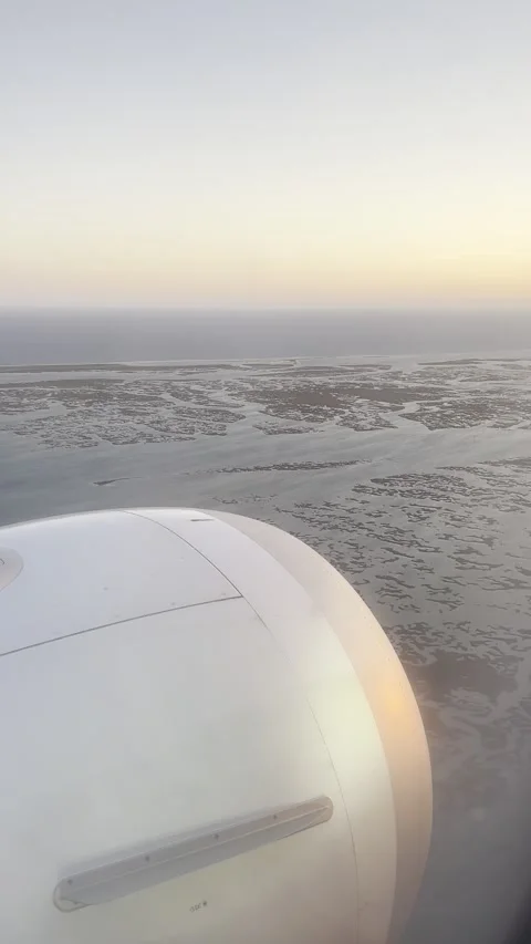 View from the airplane window before landing. Stock Footage 310047276