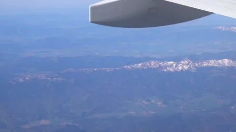 View from the airplane window, mountains Stock Footage 88987491