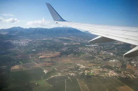 View from the airplane window. Stock Photos