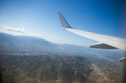 View from the airplane window. Stock Photos