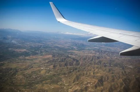 View from the airplane window. Stock Photos