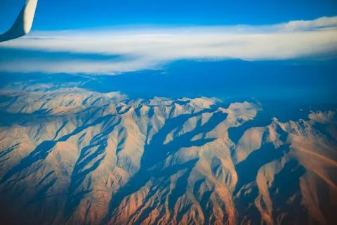 The view from the airplane window Stock Photos