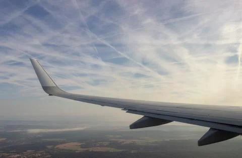 A View from Airplane Window Stock Photos