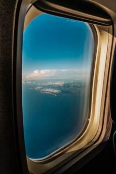 View from the airplane window 스톡 사진