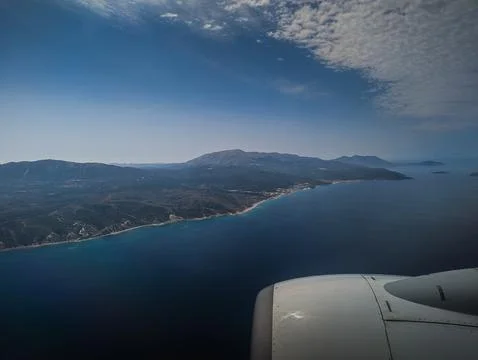 View from airplane window Foto stock