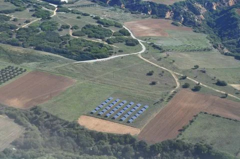 View from airplane window 스톡 사진