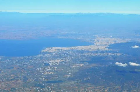 View from airplane window Stock Photos