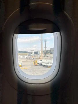 View from the Airplane Window Stock Photos