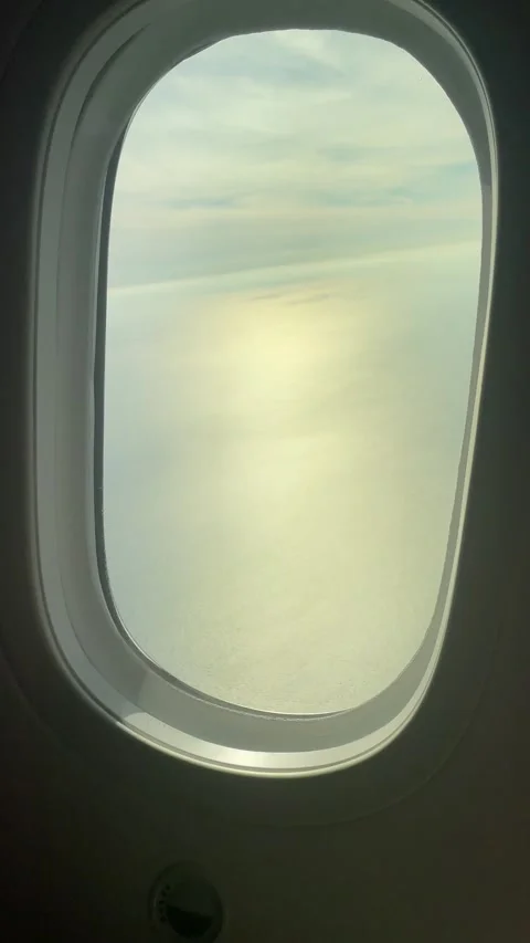 View from the airplane window on the sea  Stock Footage 311589075
