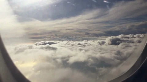 View from airplane window on the sky with clouds Stock Footage 102671054