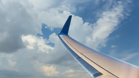 View from a airplane window time lapse scene Vídeos de archivo 289619298