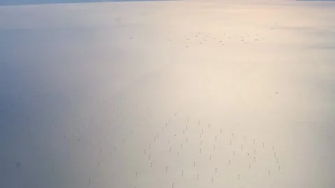 View from the airplane window to the wing. Good weather outside. Clouds in the Stock Footage 172455533