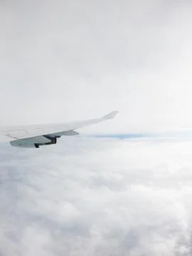 View from airplane window on the wing over Tokyo in Japan Foto stock