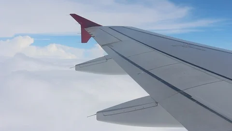 View of airplane wing Stock Footage 124662824