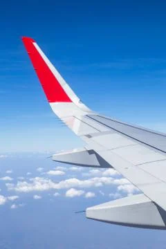 View of Airplane wing Stock Photos