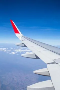 View of Airplane wing Stock Photos