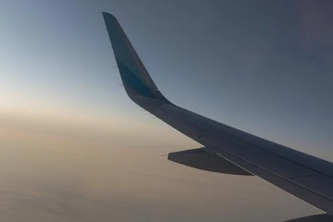 View of an airplane wing Stock Photos