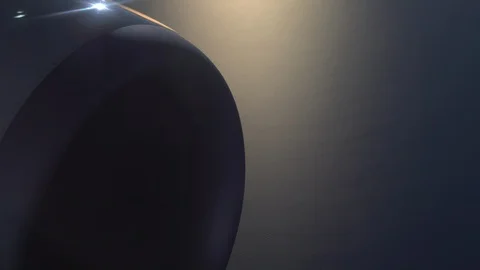 View from the airplane's eluminator on a cloudy sky. Airplane engine. Overcast.  Video stock 124340314