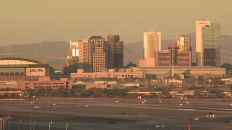 View Of An Airport; Cityscape in the Background 2 Video stock 19014832